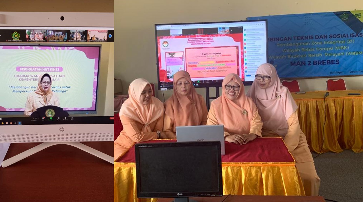 Dharma Wanita Persatuan MAN 2 Brebes mengikuti kegiatan perayaan HUT Dharma Wanita Persatuan ke-23 Tingkat Nasional 